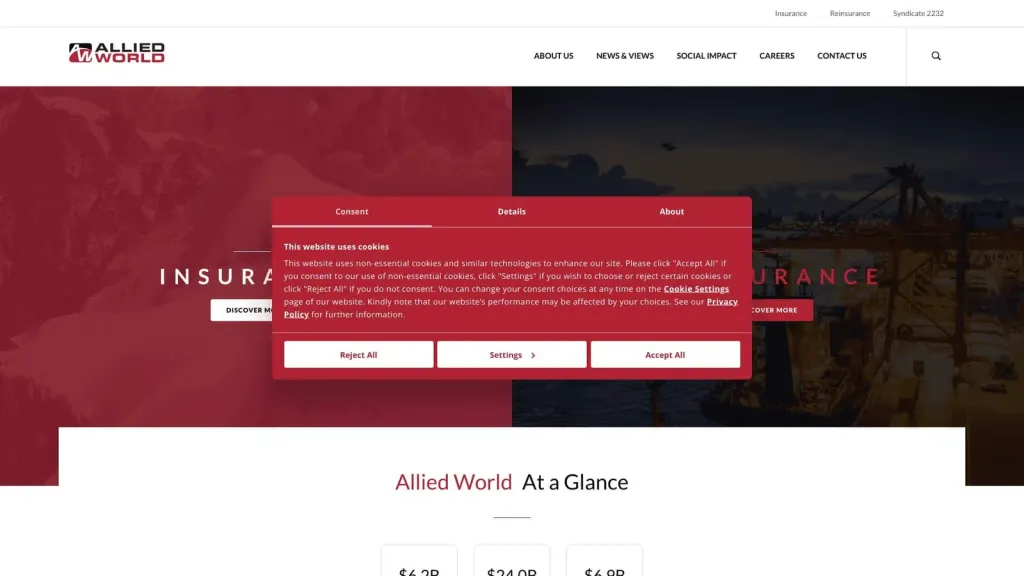 Allied World Insurance website screenshot