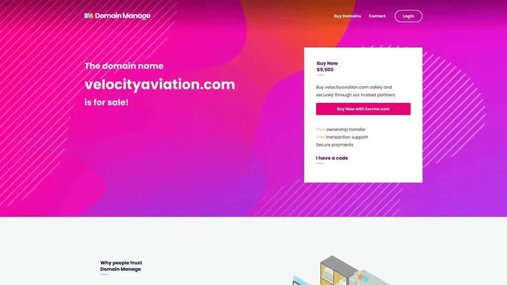 Velocity Aviation Capital website screenshot