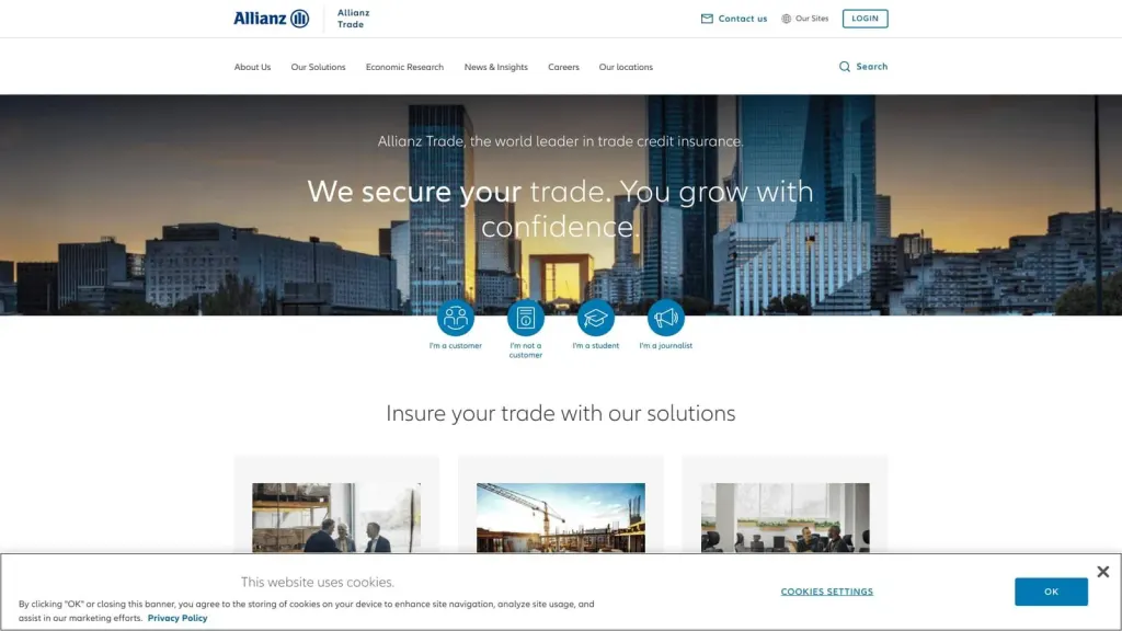Allianz Aviation Insurance website screenshot