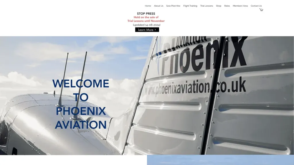 Phoenix Aviation Managers website screenshot