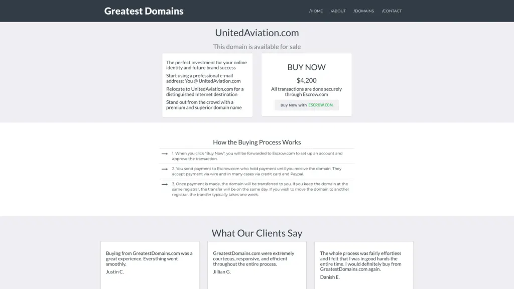 United Aviation Finance website screenshot