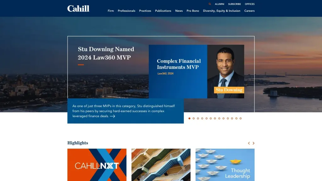 Cahill Gordon & Reindel LLP website screenshot