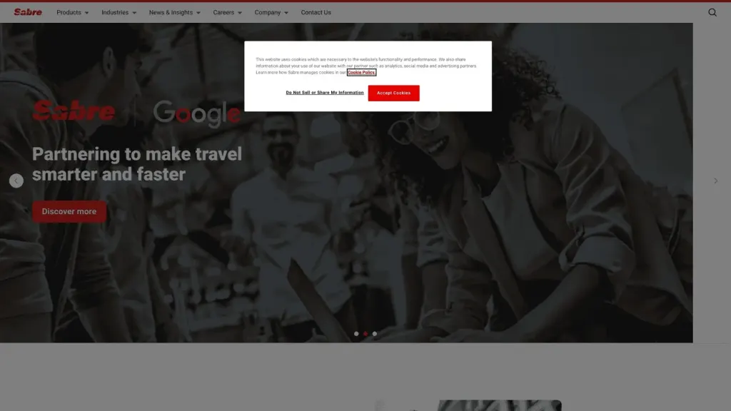 Sabre Airline Solutions website screenshot