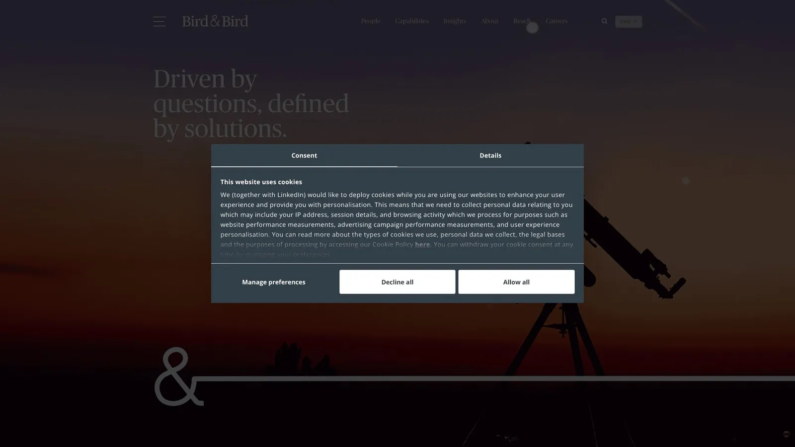 Bird & Bird LLP website screenshot