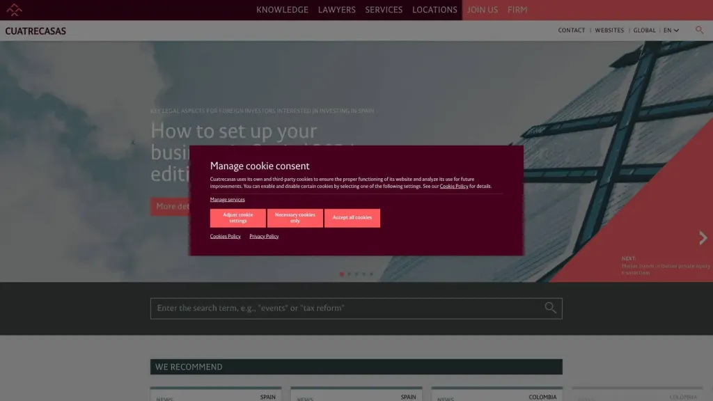 Cuatrecasas website screenshot