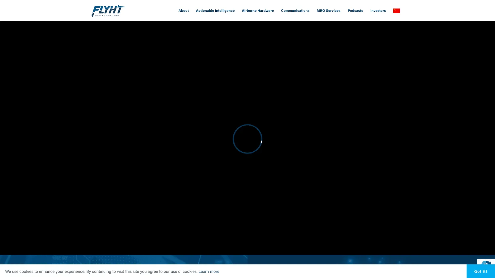 FLYHT Aerospace Solutions website screenshot