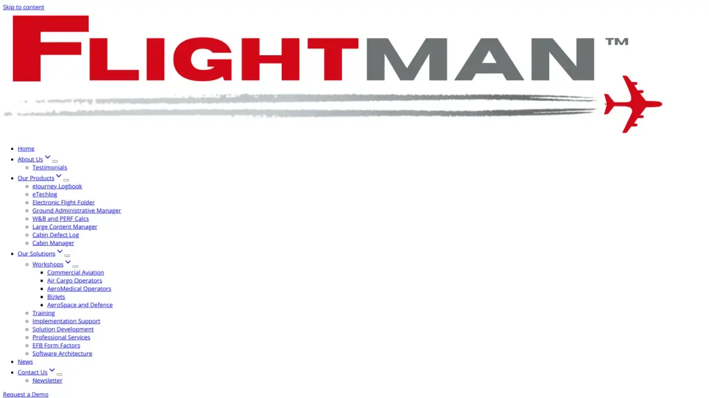 Flightman website screenshot