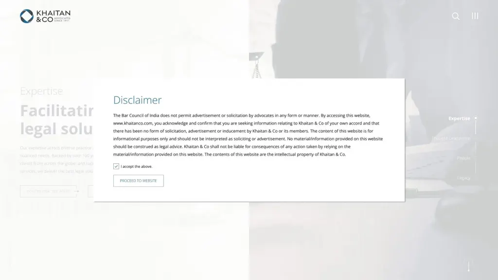 Khaitan & Co. website screenshot