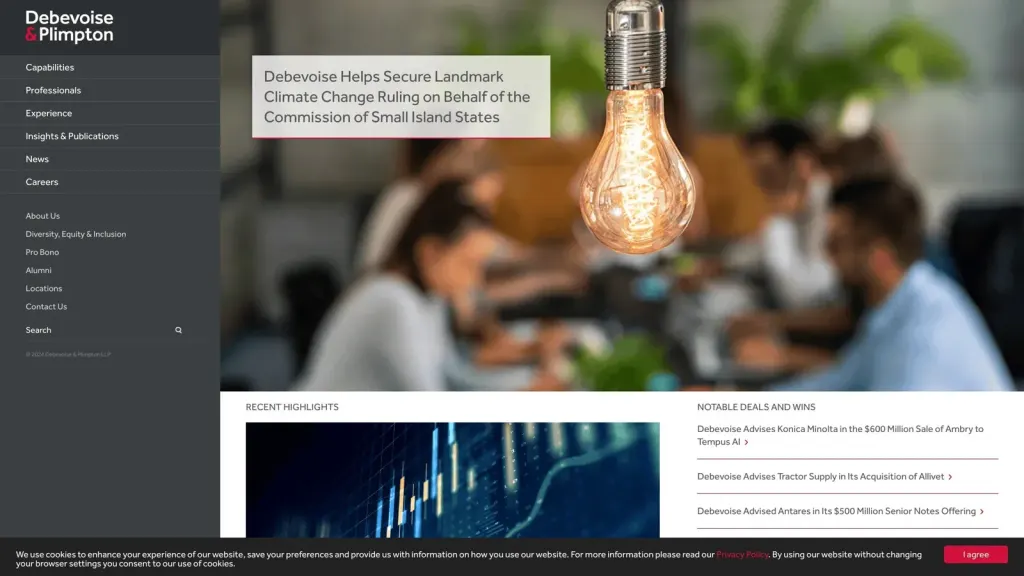 Debevoise & Plimpton LLP website screenshot
