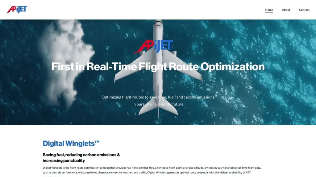 APiJET website screenshot