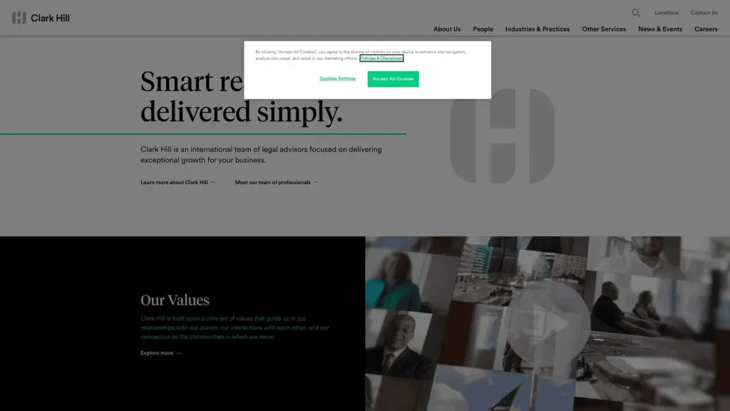Clark Hill PLC website screenshot