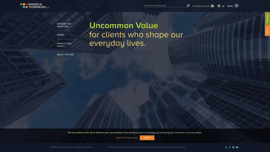 Barnes & Thornburg LLP website screenshot