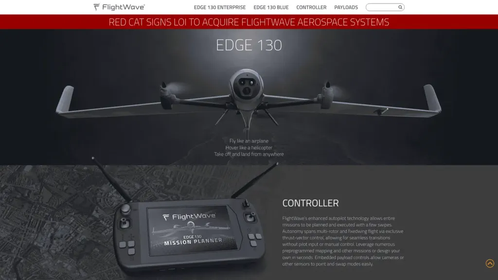 FlightWave Aerospace Systems website screenshot