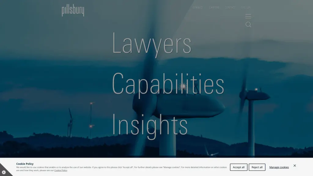 Pillsbury Winthrop Shaw Pittman LLP website screenshot