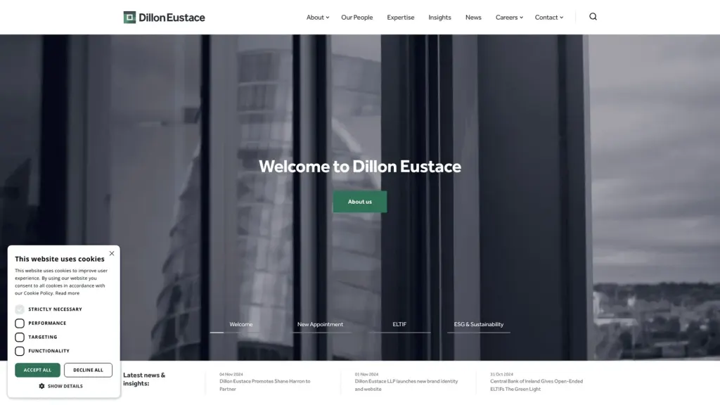Dillon Eustace website screenshot