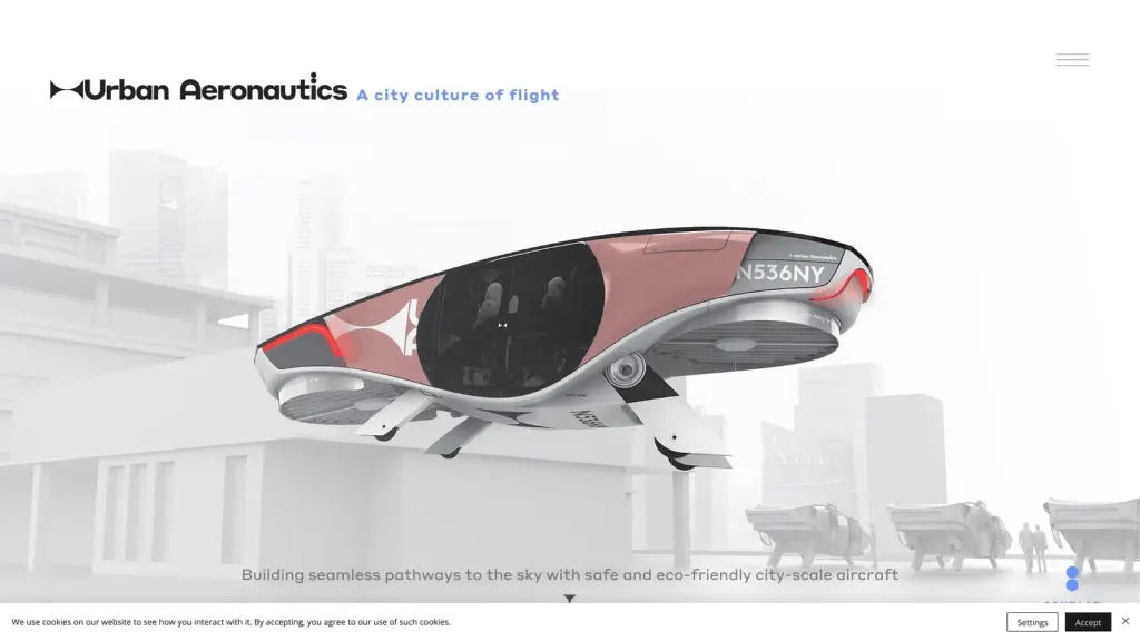 Urban Aeronautics website screenshot