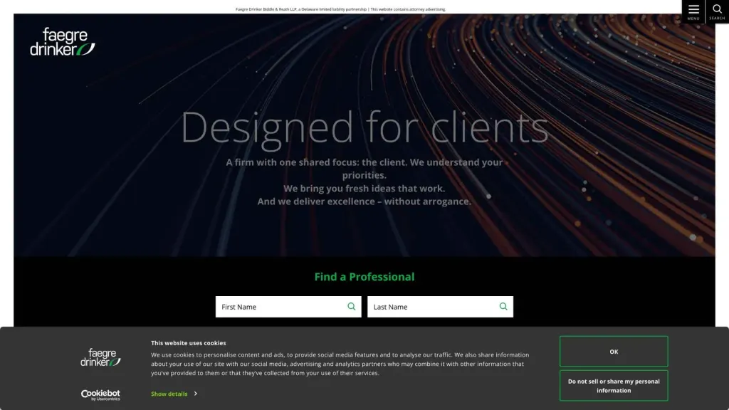 Faegre Drinker Biddle & Reath LLP website screenshot