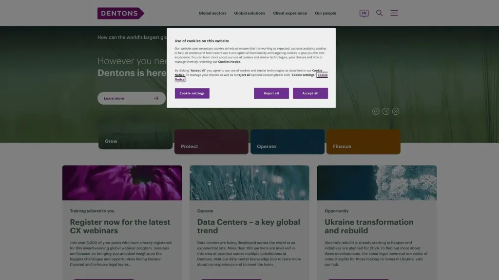 Dentons website screenshot