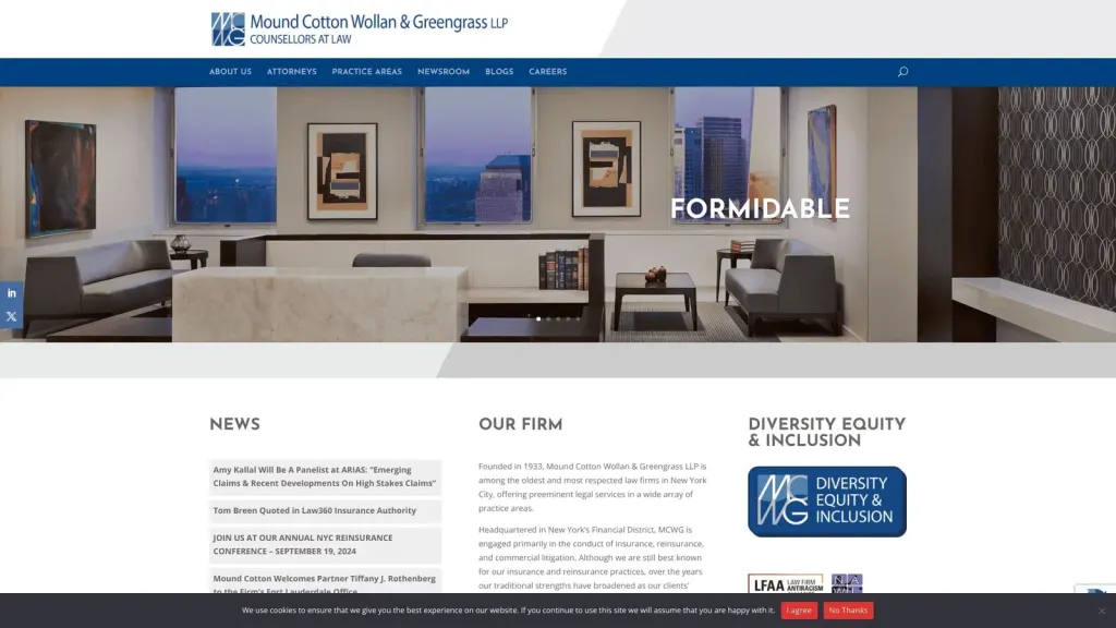 Mound Cotton Wollan & Greengrass LLP website screenshot