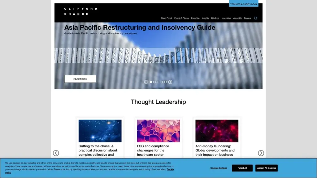 Clifford Chance LLP website screenshot