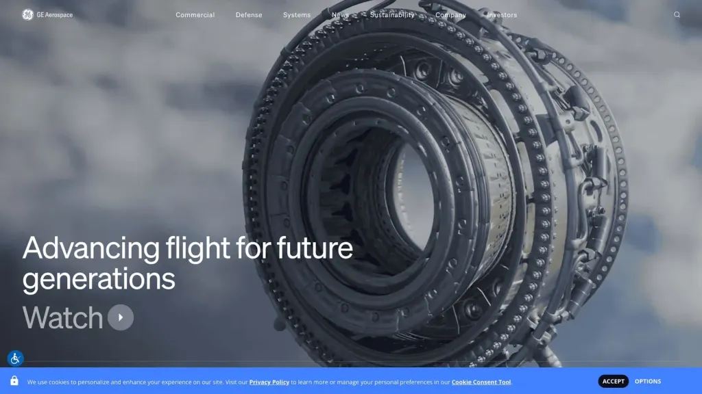 GE Aviation Systems website screenshot