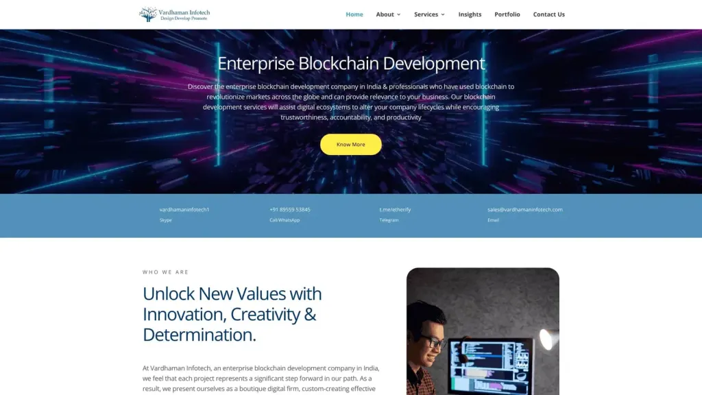 Vardhaman Technology Pvt. Ltd. website screenshot
