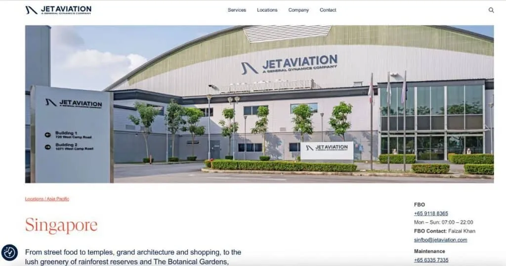 7. Jet Aviation Singapore