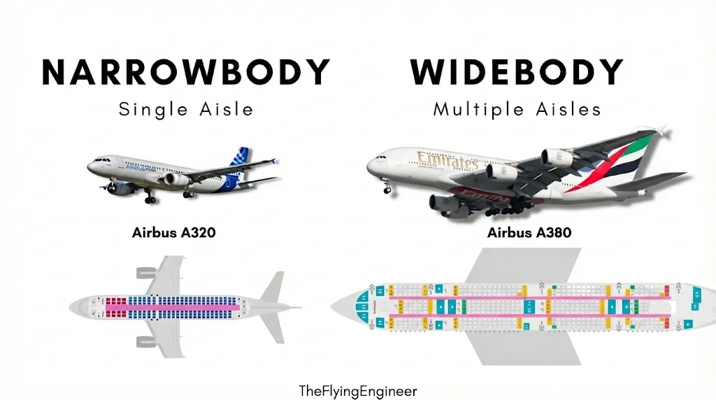 Narrowbody and Widebody Aircraft