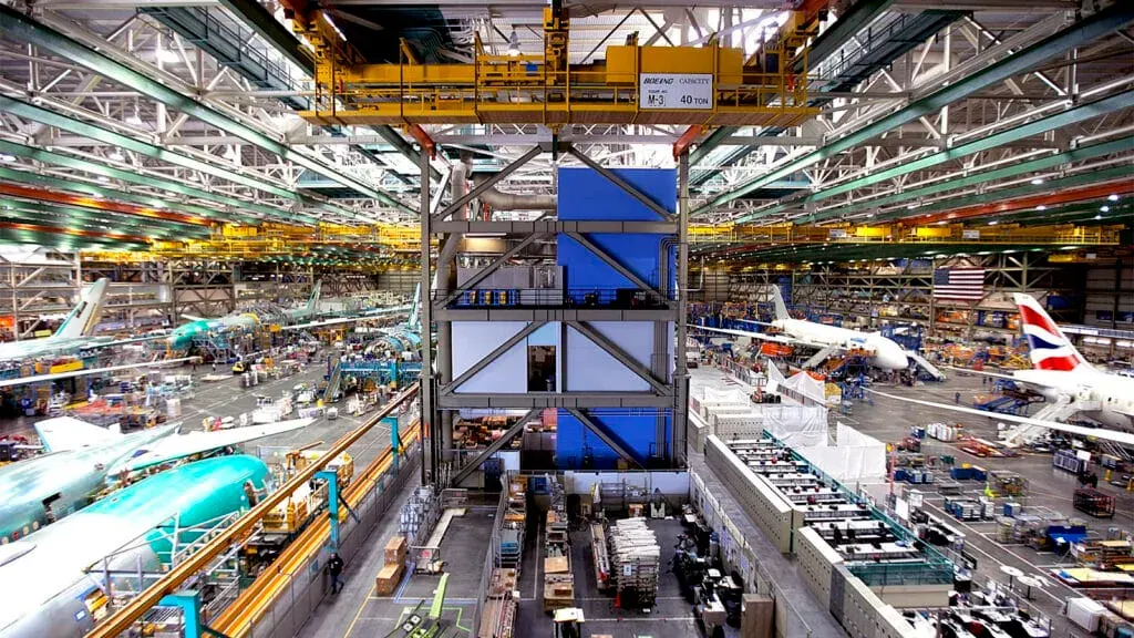 Boeing aircraft manufacturing facility in Everett, Washington