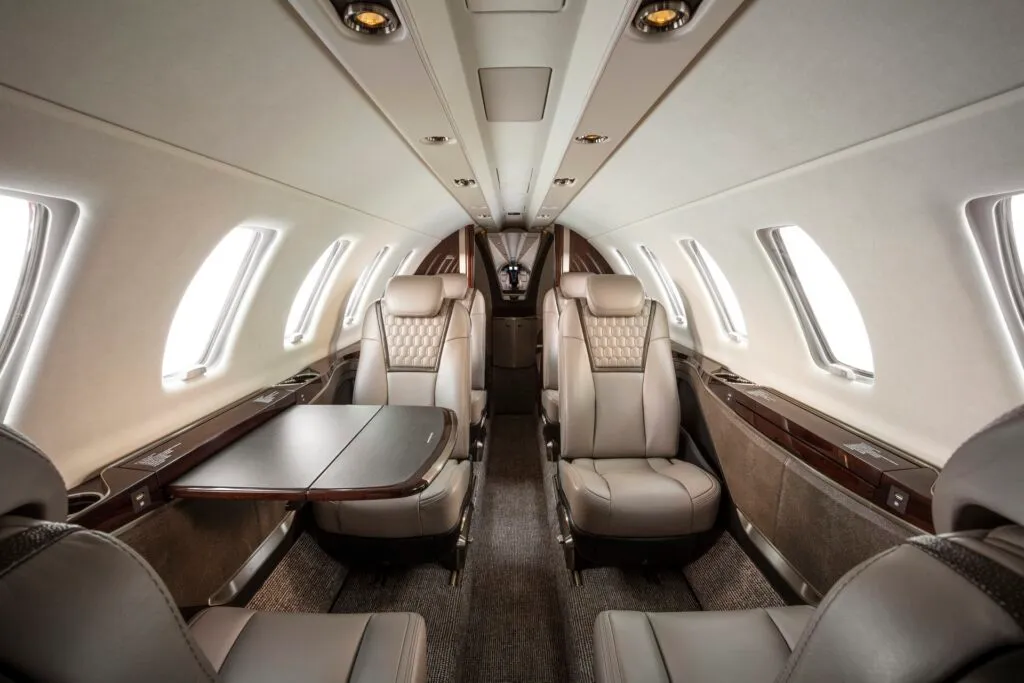 Citation CJ4 business jet cabin