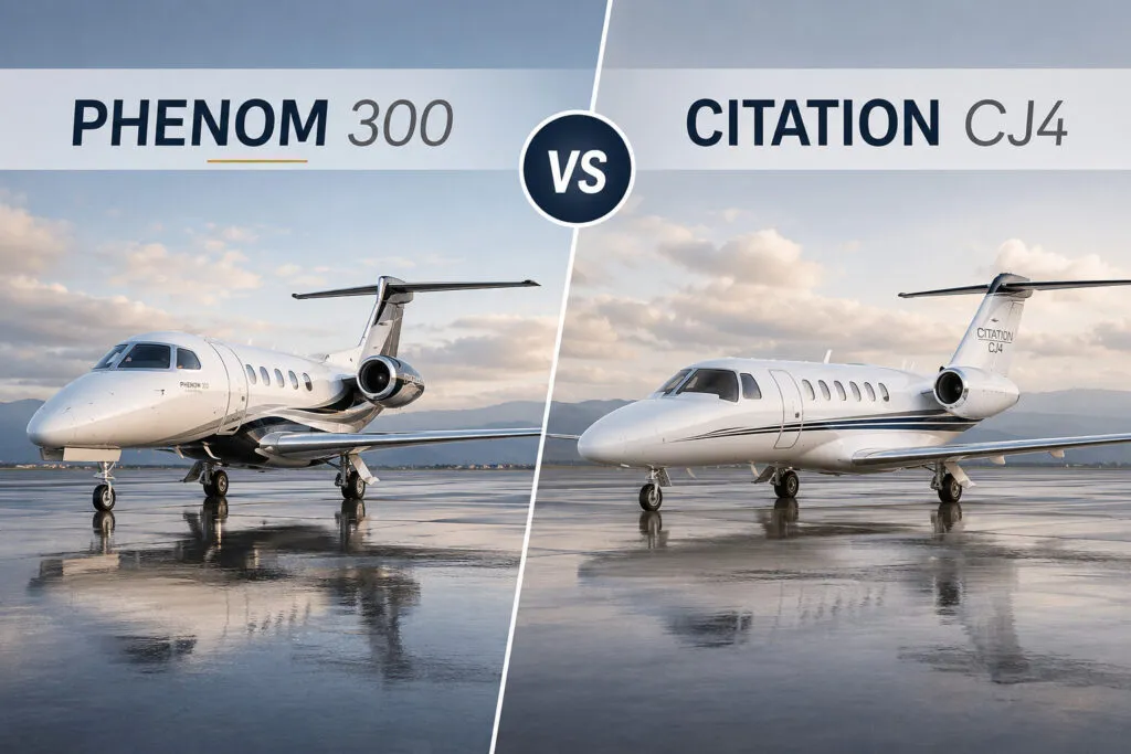 Phenom 300 vs Citation CJ4 light jet comparison