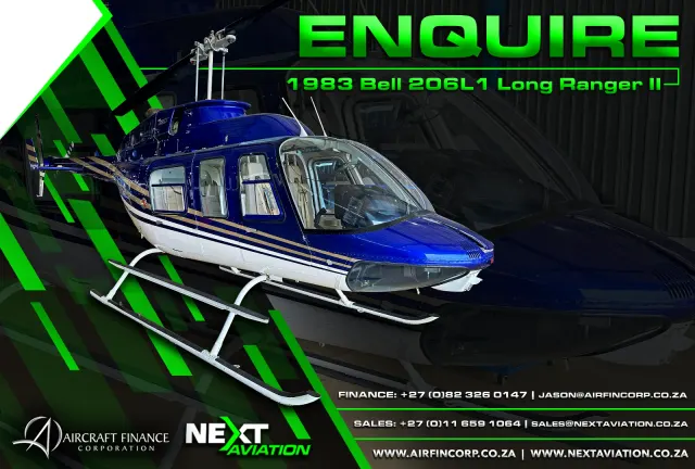 1983 Bell 206L1 Long Ranger II helicopter for sale, blue and white