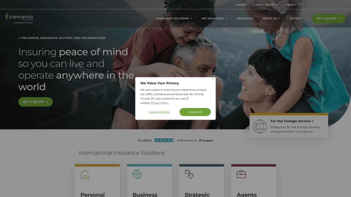Picture of Clements Worldwide company website