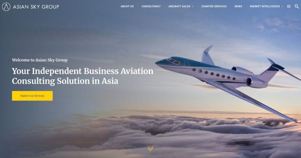 8 Best Private Jet Companies in Singapore: Luxury Travel in Southeast Asia (2025) 2 Asian Sky Group website banner