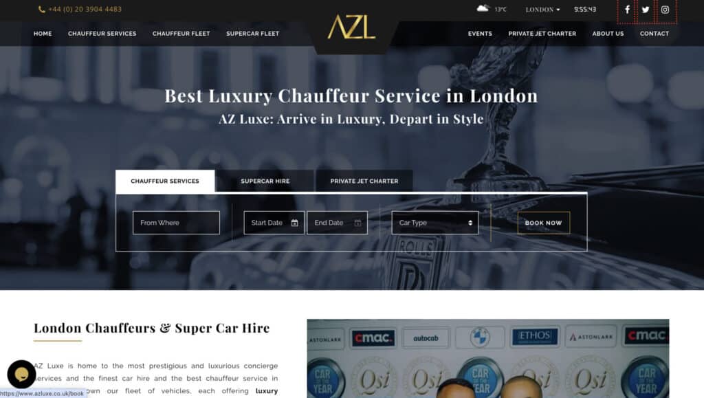 Best Chauffeur Services for Private Jets in London (Farnborough & London Airports) 1 AZLuxe