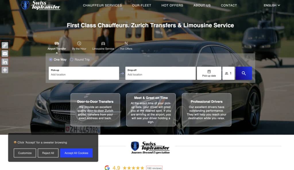 Zurich Chauffeur Services for Private Aviation (FBO Transfers) 1 Swiss Top Transfer