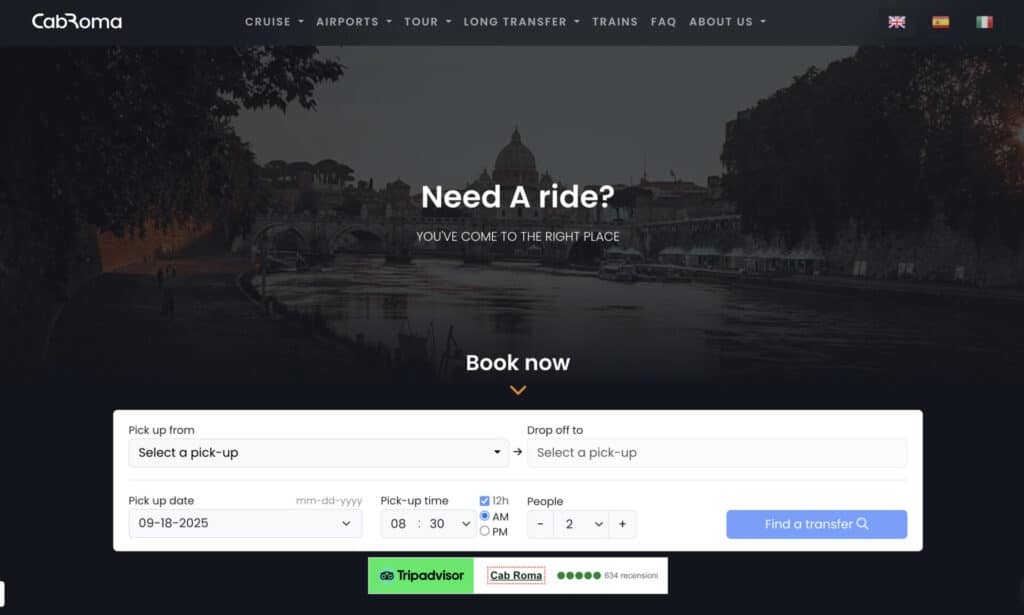 Rome VIP Airport Transfers & Chauffeur Services for Ciampino Arrivals 2 Cabroma