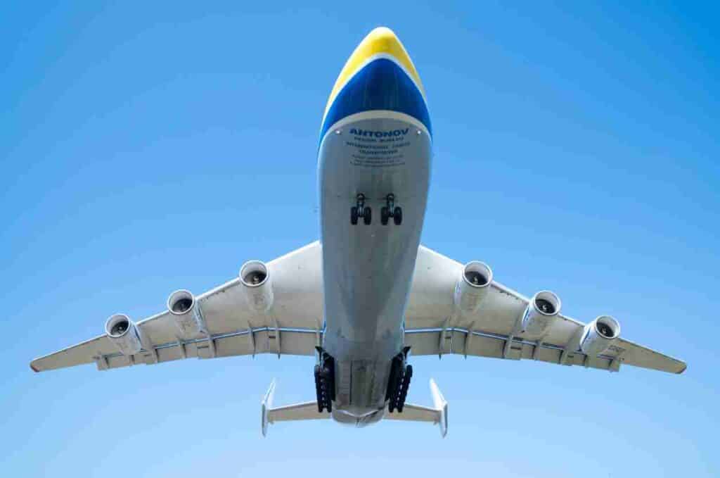 Antonov An-225 Mriya aircraft landing in the Gostomel airport in Kyiv