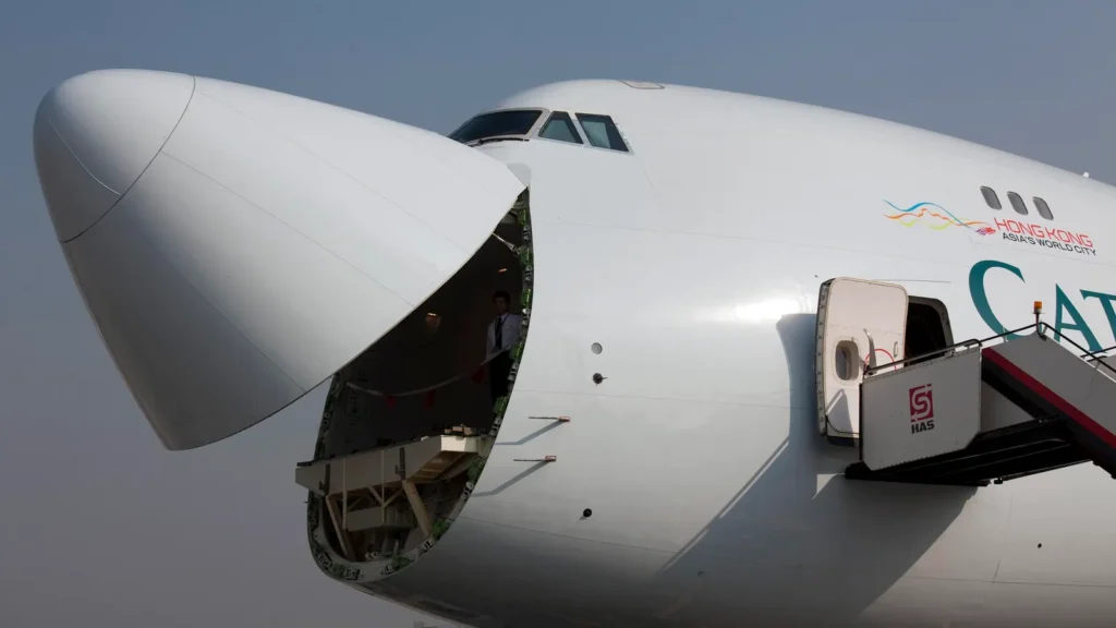 Why Aircraft Have Different Nose Shapes - The Engineering Behind It 4 cargo aircraft nose loading door mechanism