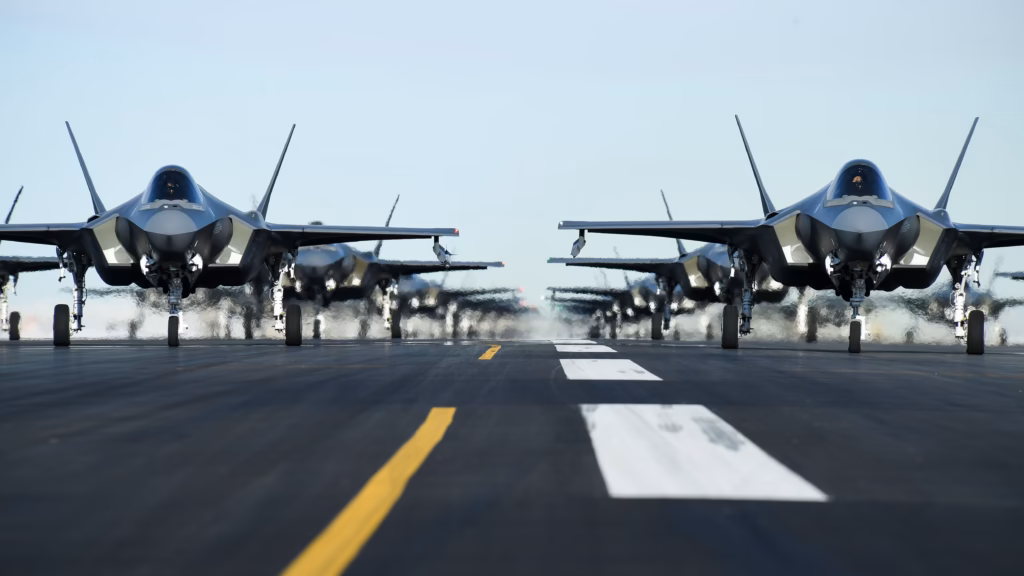 Top Defense Aircraft Manufacturers in the World (2026 Edition) 11 Multiple fighter aircraft from different manufacturers lined up on runway