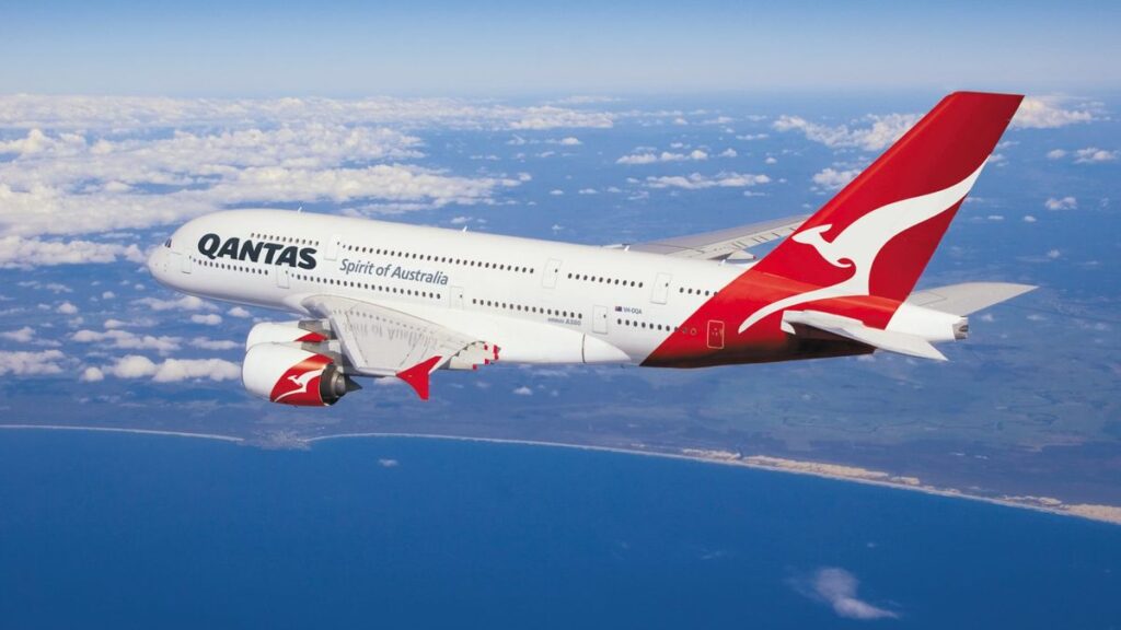 Qantas A380 aircraft during long-haul international service
