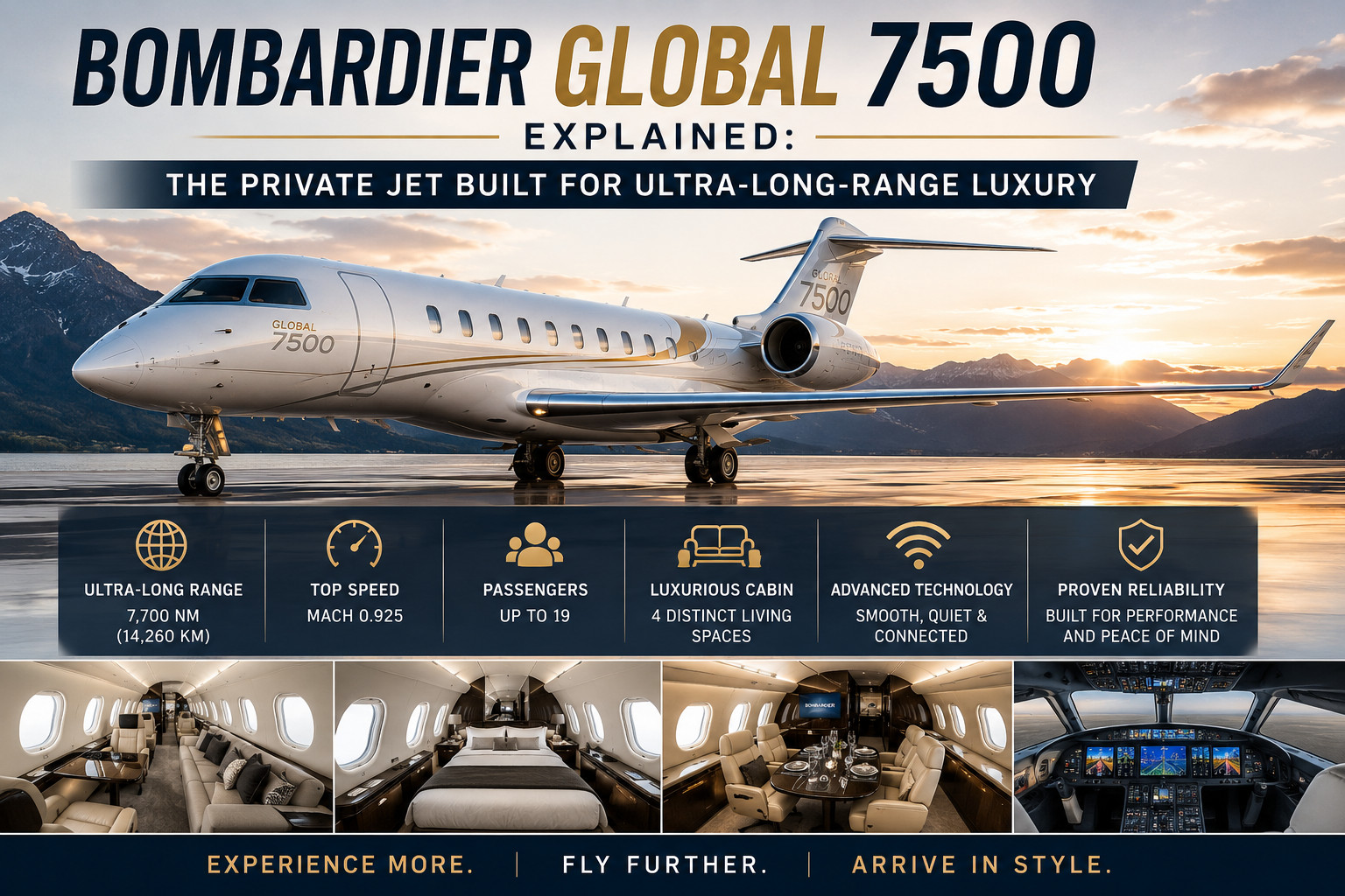 Bombardier Global 7500 Explained: The Private Jet Built for Ultra-Long-Range Luxury