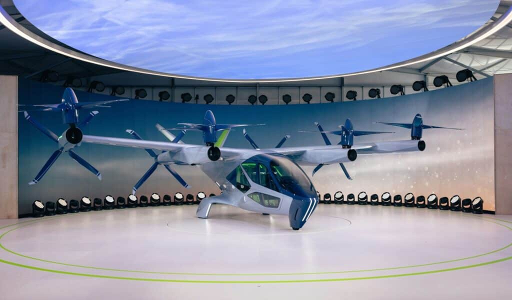 electric airplane concept aircraft on test flight