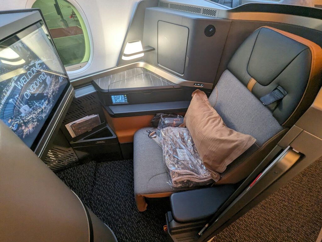 premium business class seats showing product investment