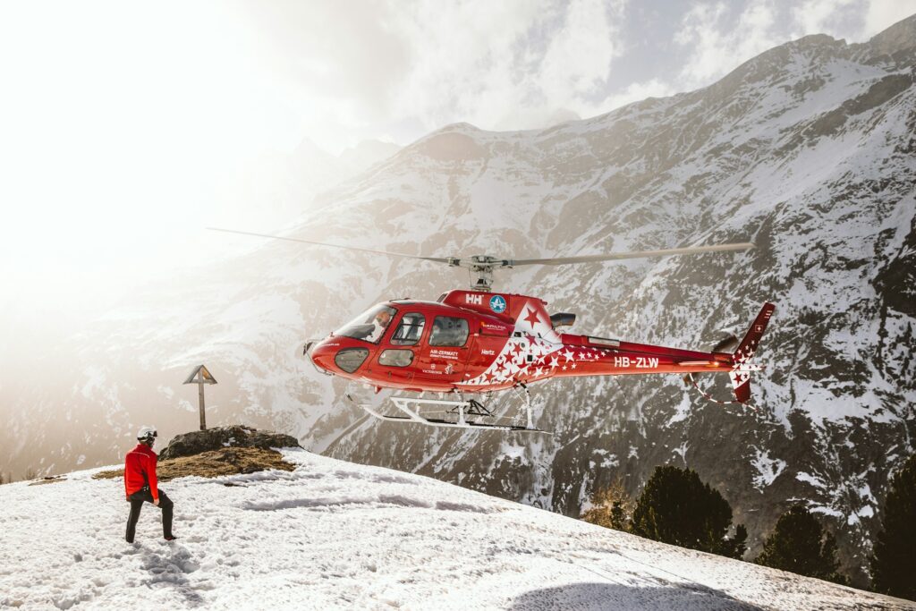 helicopter maintaining stable hover position during rescue