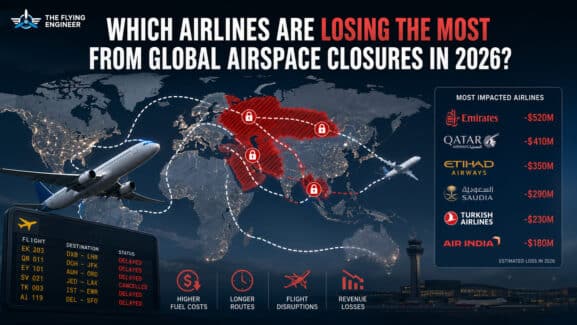 Which Airlines Are Losing the Most From Global Airspace Closures in 2026?