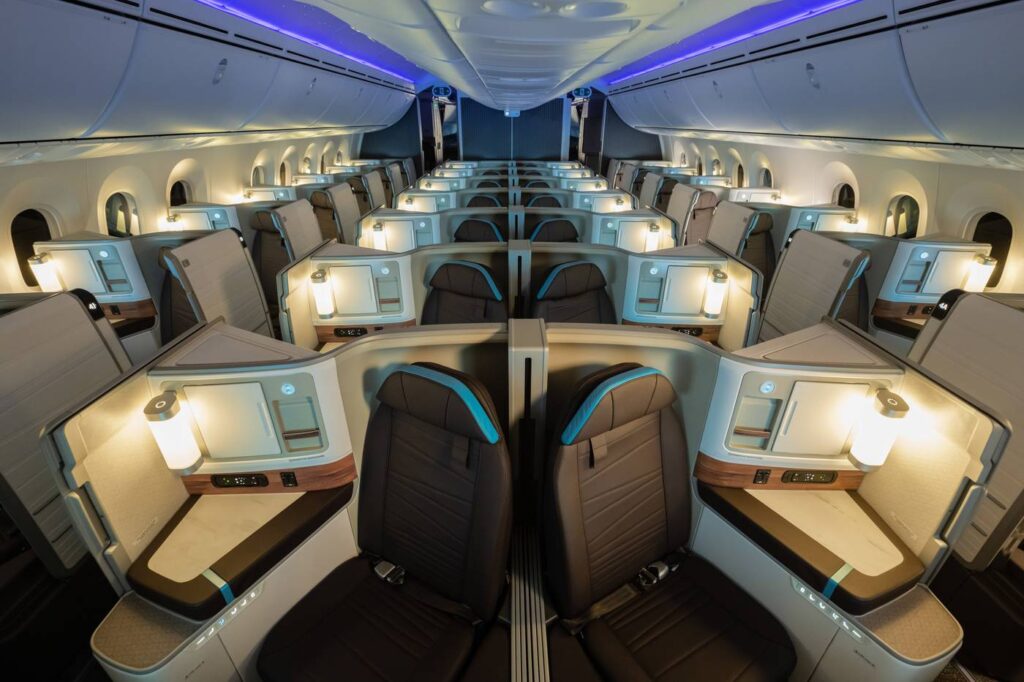business class seats showing high-margin revenue source